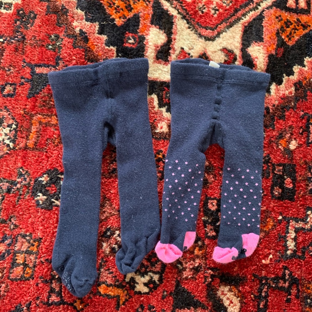 Baby girl footed tights- lot of 4 pair